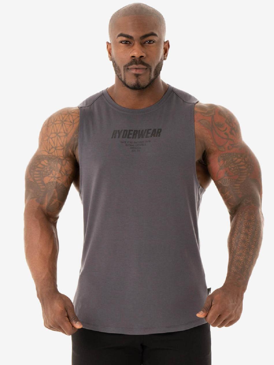 Grey Men\'s Ryderwear Core Baller Tanks | 80EW16806