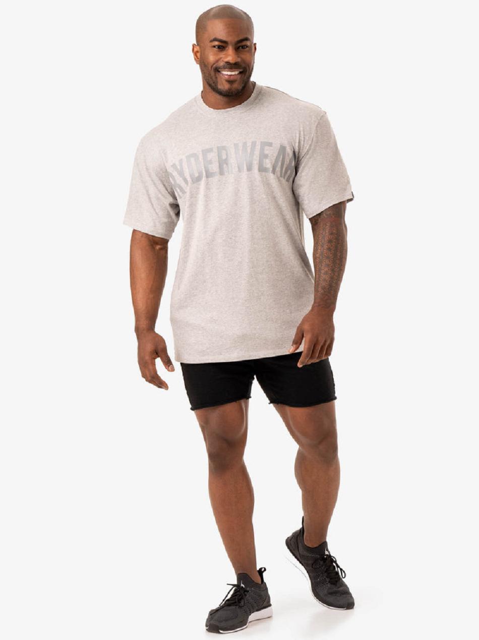 Grey Men's Ryderwear Force Oversized T-shirt | 135Y26221