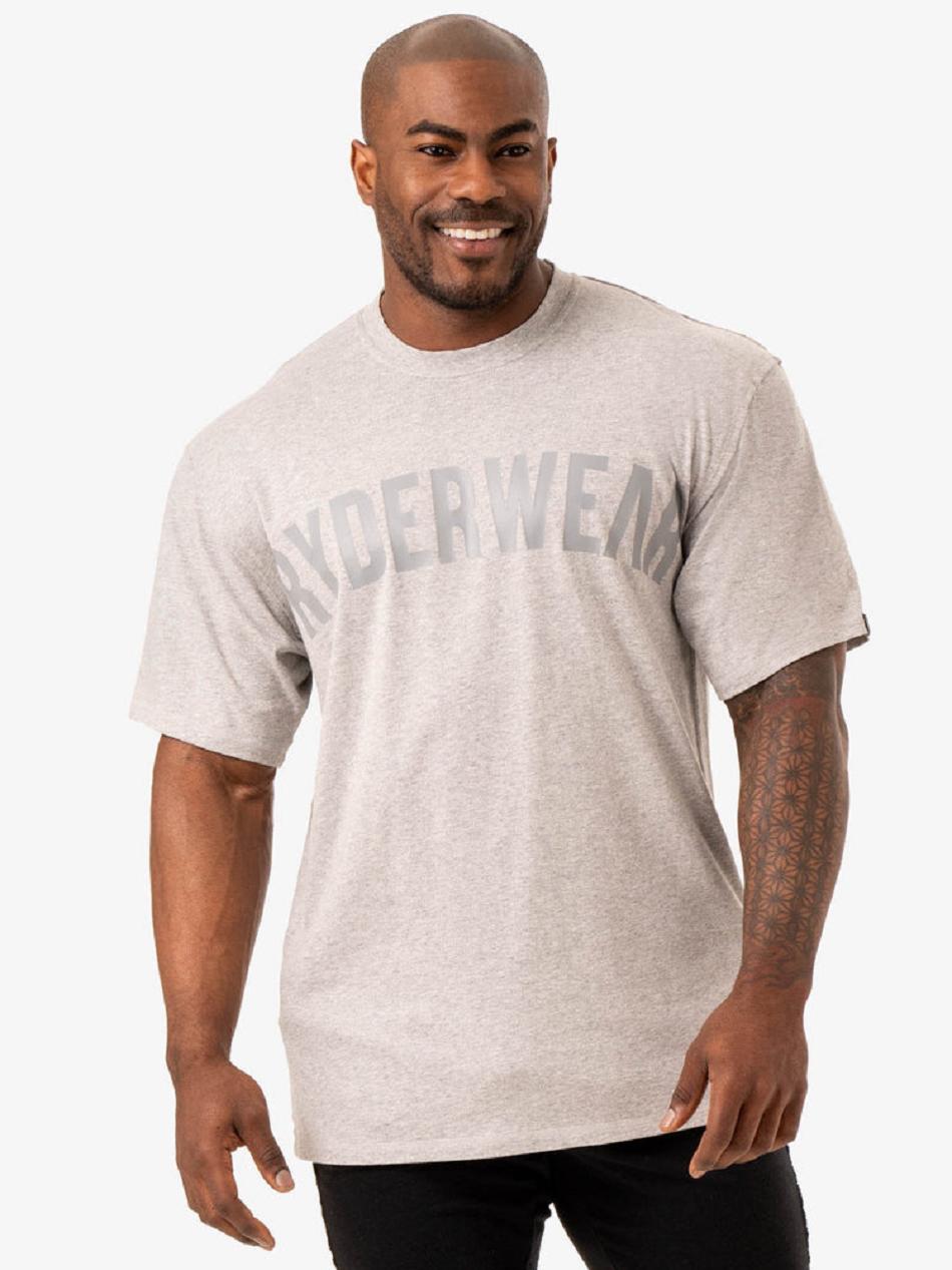 Grey Men\'s Ryderwear Force Oversized T-shirt | 135Y26221