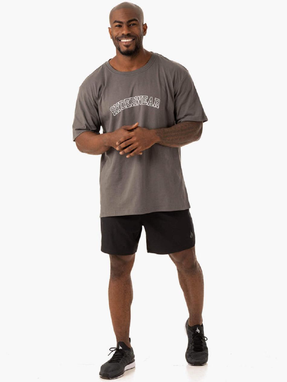 Grey Men's Ryderwear Oversized T-Shirt Top | V8F24735