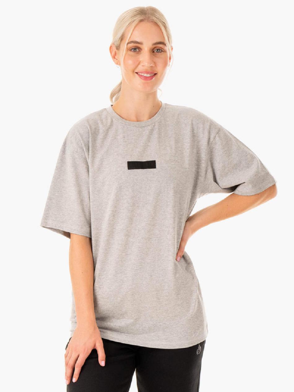Grey Men's Ryderwear Unisex Oversized T-shirt | 177F45880