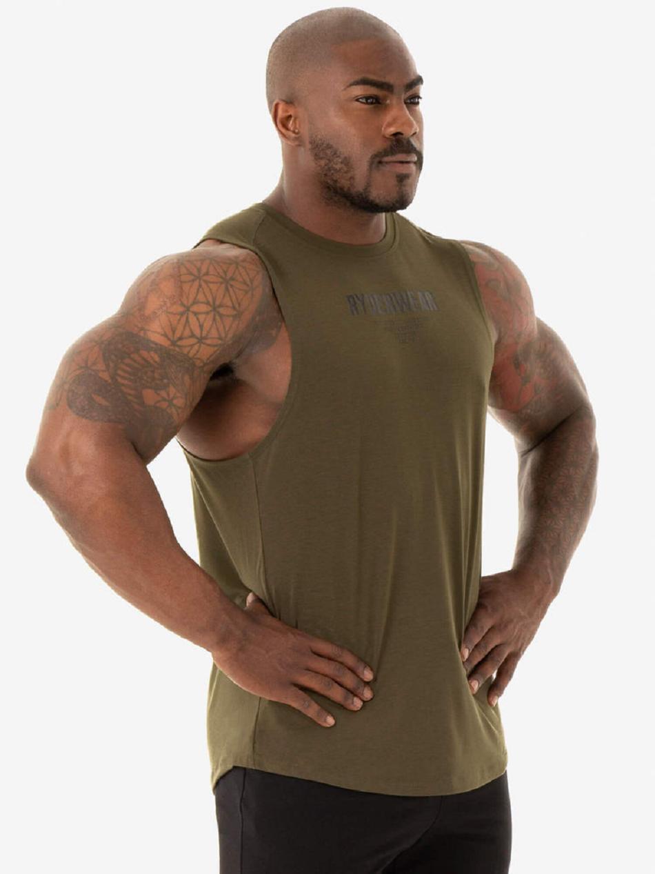 Khaki Men's Ryderwear Core Baller Tanks | 81YH56514
