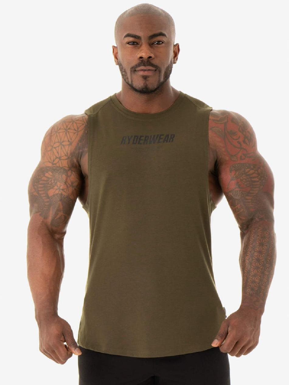 Khaki Men\'s Ryderwear Core Baller Tanks | 81YH56514