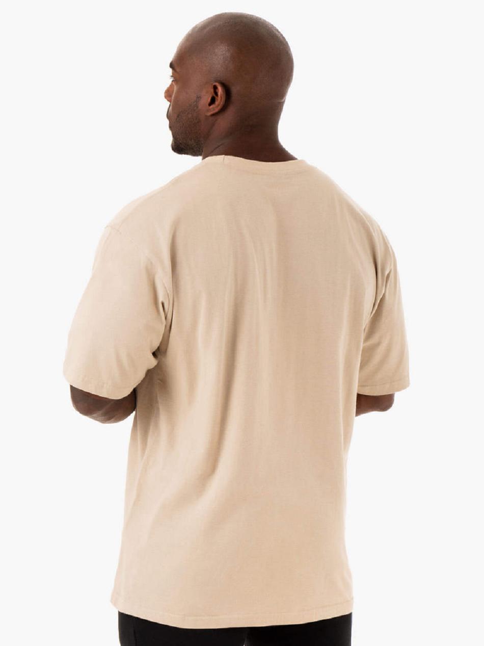 Khaki Men's Ryderwear Oversized T-shirt | FG86493