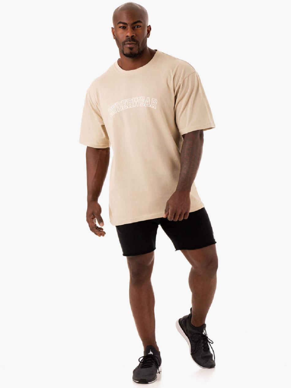 Khaki Men's Ryderwear Oversized T-shirt | FG86493