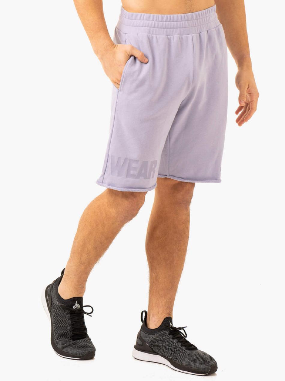 Lavender Men's Ryderwear Heritage Fleece Track Shorts Active Lounge | 98JF43650