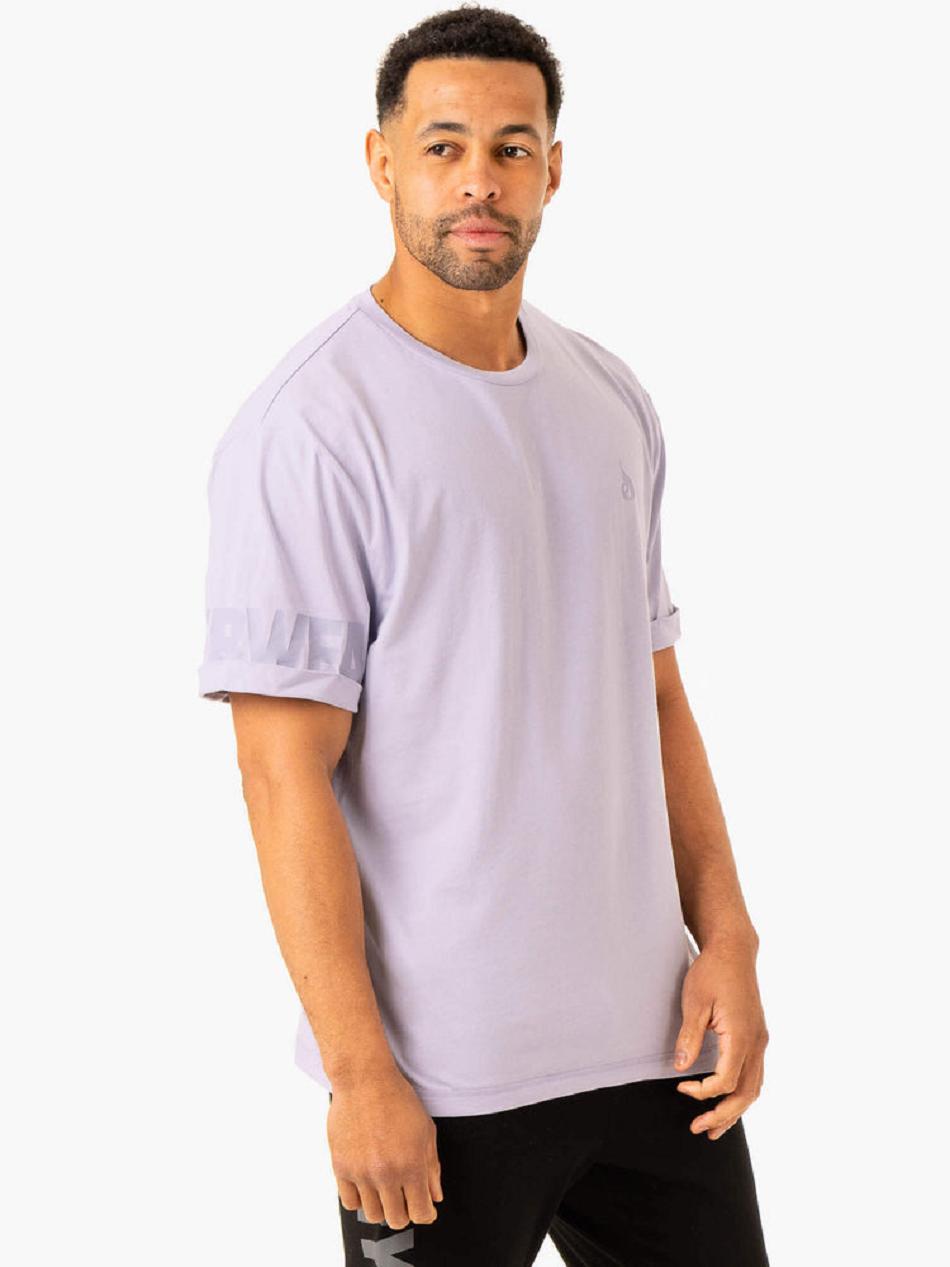 Lavender Men's Ryderwear Heritage Oversized T-Shirt Active Lounge | 133S85537