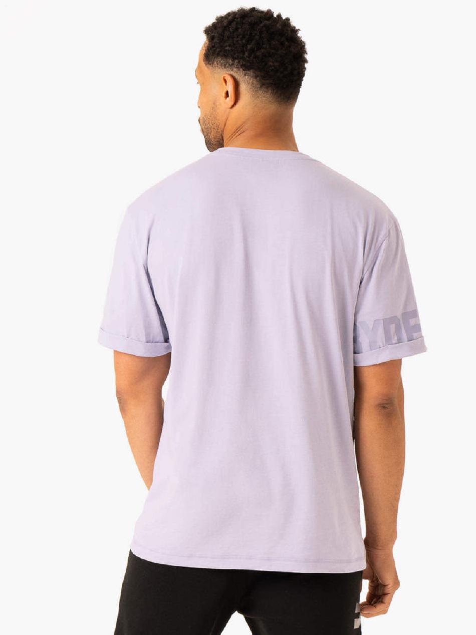 Lavender Men's Ryderwear Heritage Oversized T-Shirt Active Lounge | 133S85537