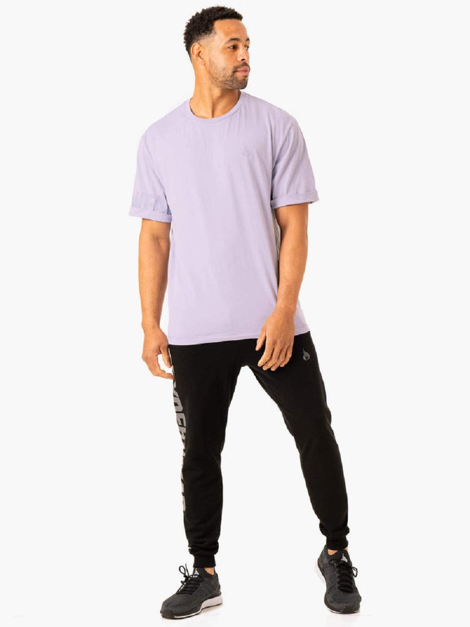 Lavender Men's Ryderwear Heritage Oversized T-Shirt Active Lounge | 133S85537