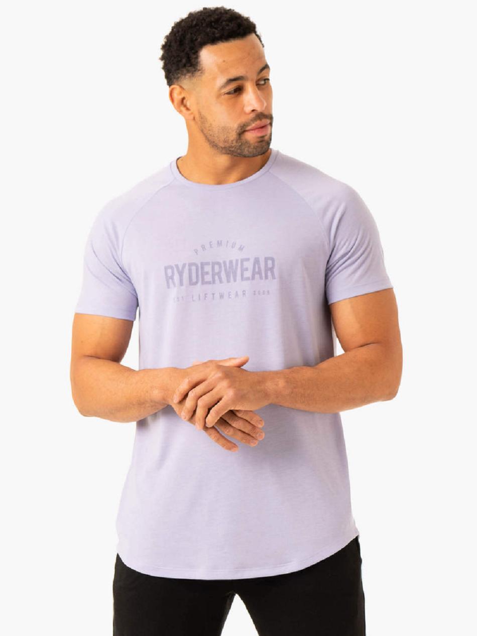 Lavender Men\'s Ryderwear Heritage T-shirt | V8F56522