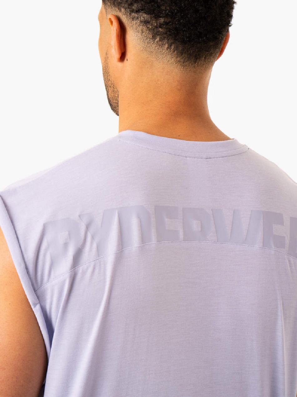 Lavender Men's Ryderwear Heritage Wide Cut Tanks | HY8394704