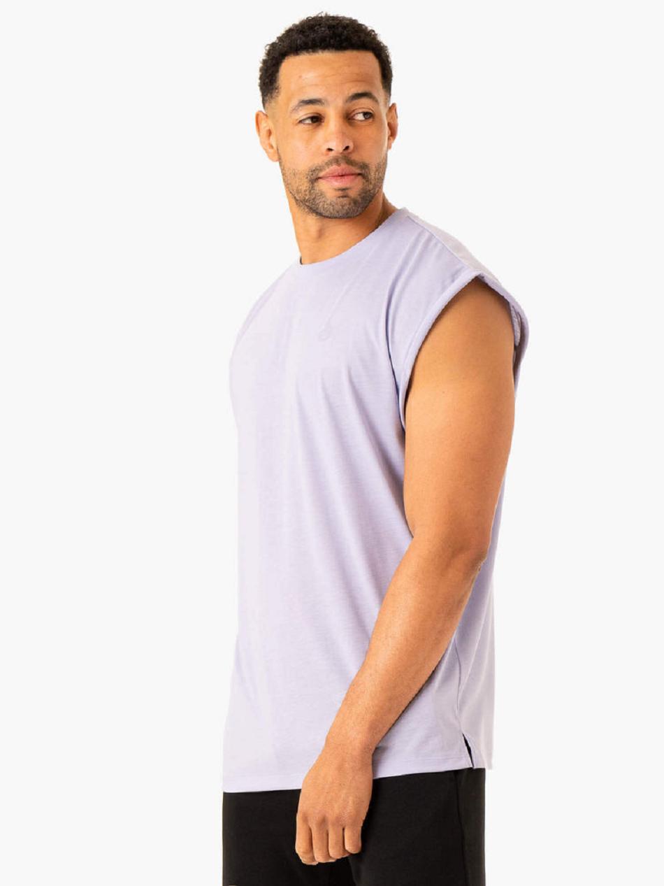 Lavender Men's Ryderwear Heritage Wide Cut Tanks | HY8394704