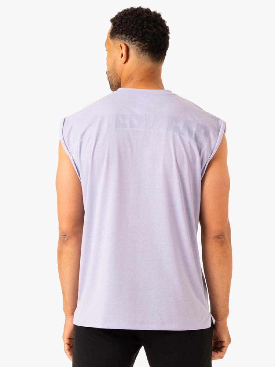 Lavender Men's Ryderwear Heritage Wide Cut Tanks | HY8394704