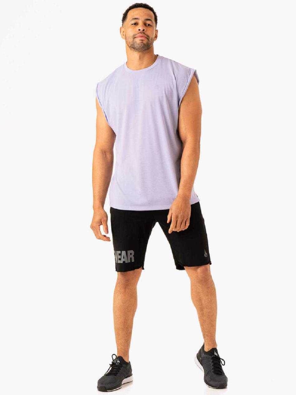 Lavender Men's Ryderwear Heritage Wide Cut Tanks | HY8394704