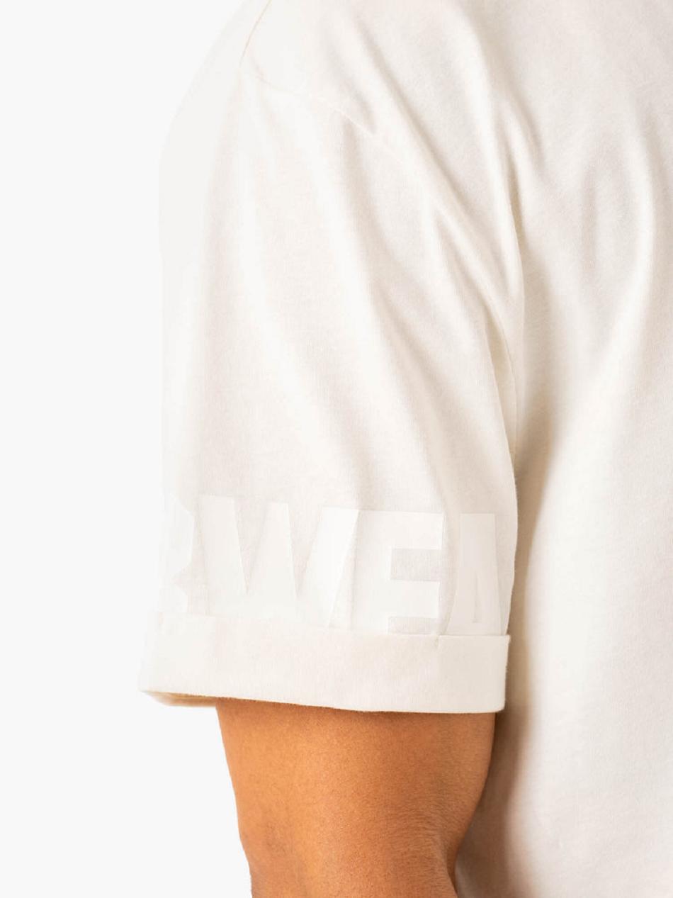 White Men's Ryderwear Heritage Oversized T-Shirt Active Lounge | 95ES65636