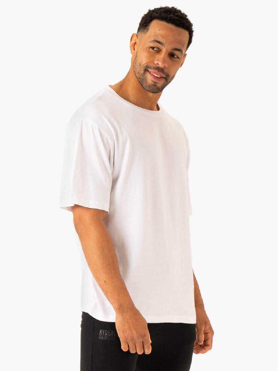 White Men's Ryderwear Lift Oversized T-shirt | SF8359040
