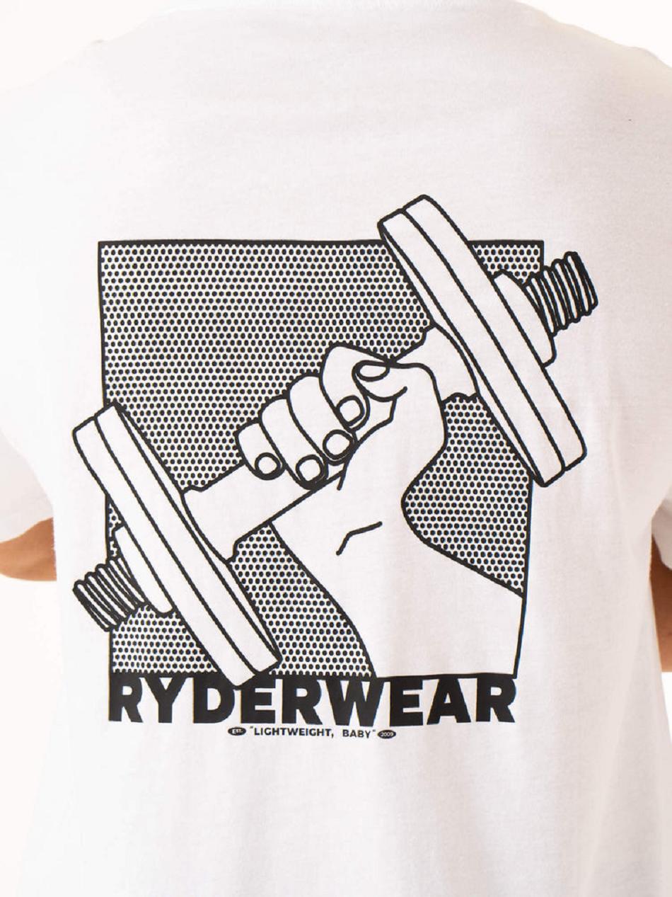 White Men's Ryderwear Lift Oversized T-shirt | SF8359040
