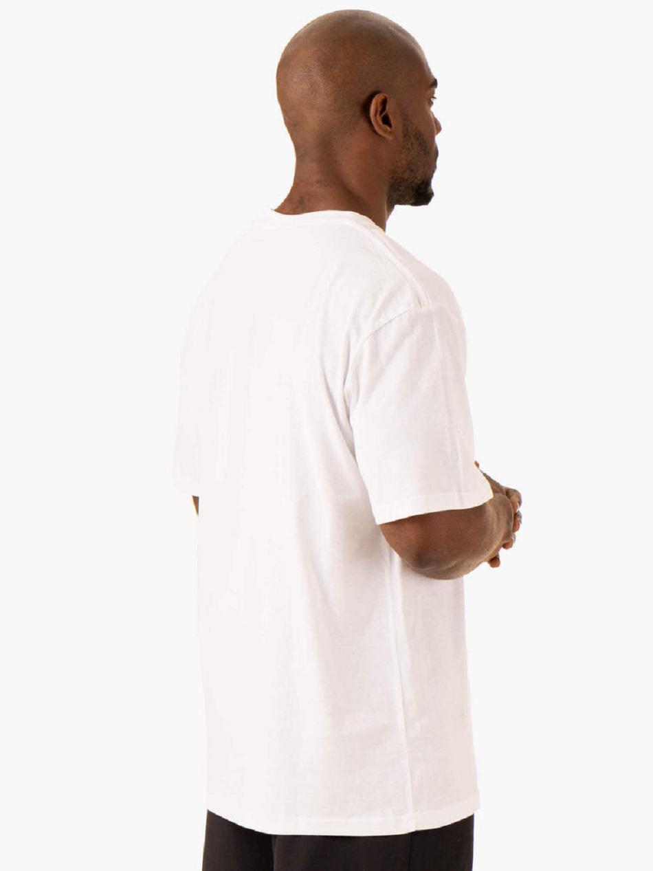 White Men's Ryderwear Oversized T-shirt | G2T88423