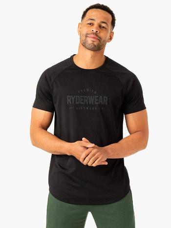 Black Men's Ryderwear Heritage T-shirt | 88HF74474
