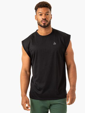 Black Men's Ryderwear Heritage Wide Cut Tanks | 82NG50338