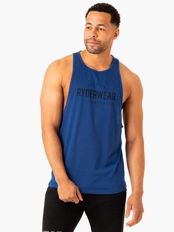 Deep Blue Men's Ryderwear Heritage Baller Tanks | 81RC56428