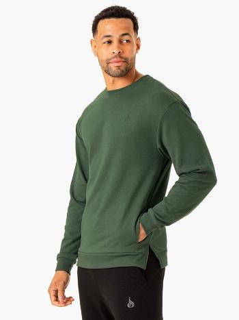 Green Men's Ryderwear Heritage Crew Neck Top | 161G86498