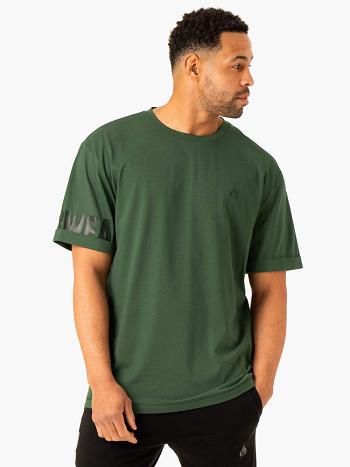 Green Men's Ryderwear Heritage Oversized T-Shirt Active Lounge | 157IV77854