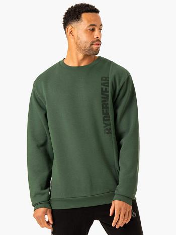 Green Men's Ryderwear Heritage Pullover Jumper Top | MNG74563