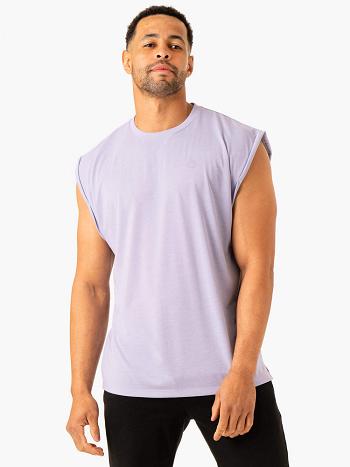 Lavender Men's Ryderwear Heritage Wide Cut Tanks | HY8394704