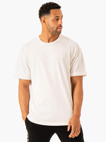 White Men's Ryderwear Heritage Oversized T-Shirt Active Lounge | 95ES65636